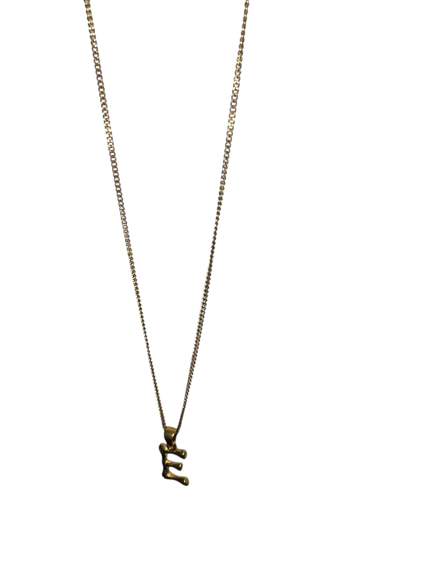 Cuban Chain Bamboo initial necklace