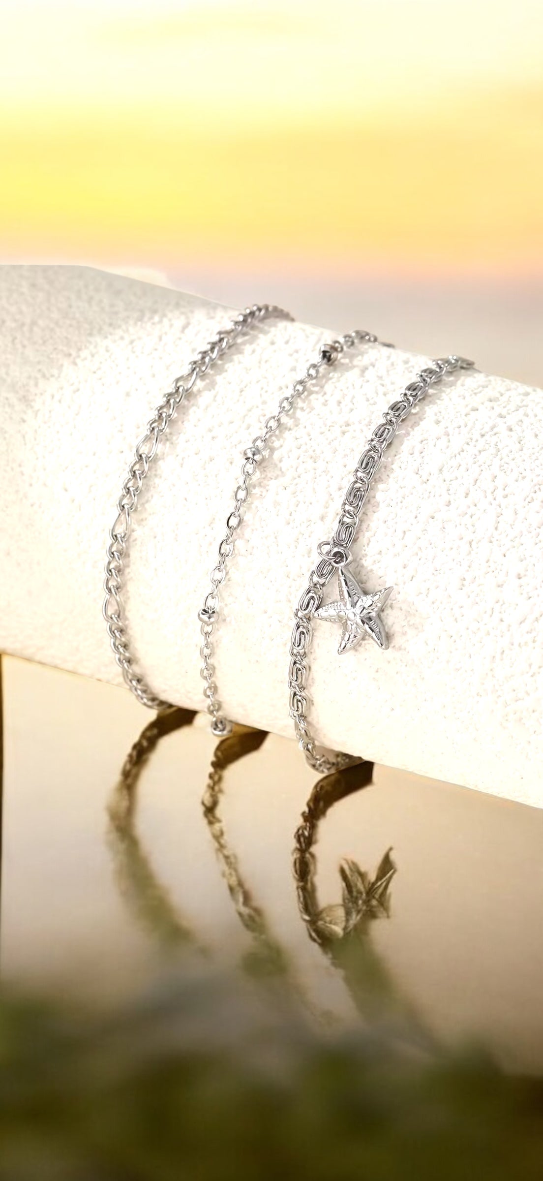 Starfish Trio Stacker Anklet